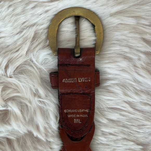 Leather Braided Belt, Brown, Size M/L, In good used condition. - Picture 2 of 4